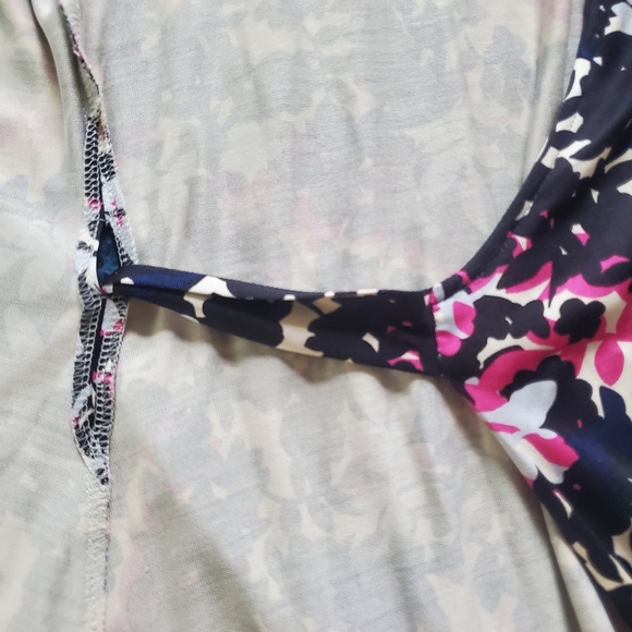 Diane Von Furstenberg Jessica 100% Silk Purple and Black Floral Midi Dress Size4 - Picture 4 of 7